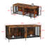 Cage pour chien style Dorien avec séparateur, grande niche en bois avec table d'appoint, pieds surélevés pour aspirateur robot, structure métallique robuste, meuble cage pour animaux à plusieurs portes-392976958