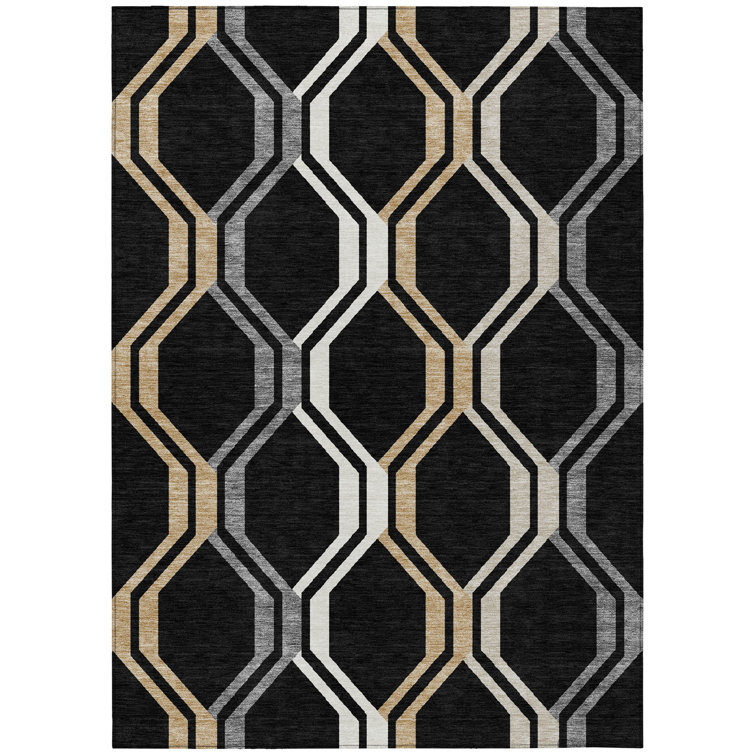 Machine Washable Indoor/Outdoor Bingel ACN2326 Mid-Century Modern Rug