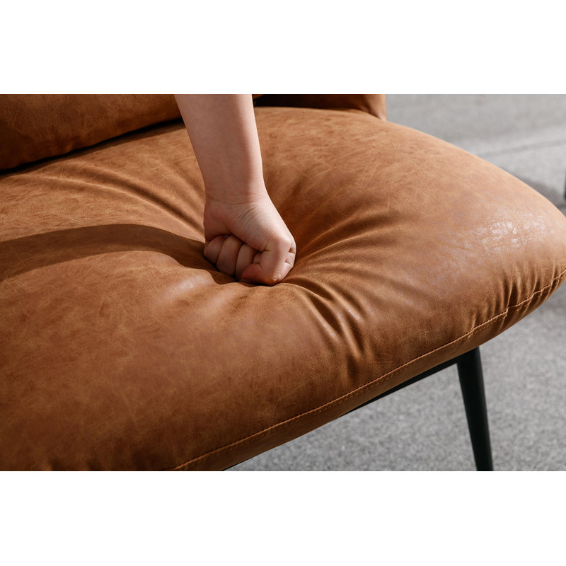 Chaise d'appoint rembourrée avec pieds en métal, Brun
