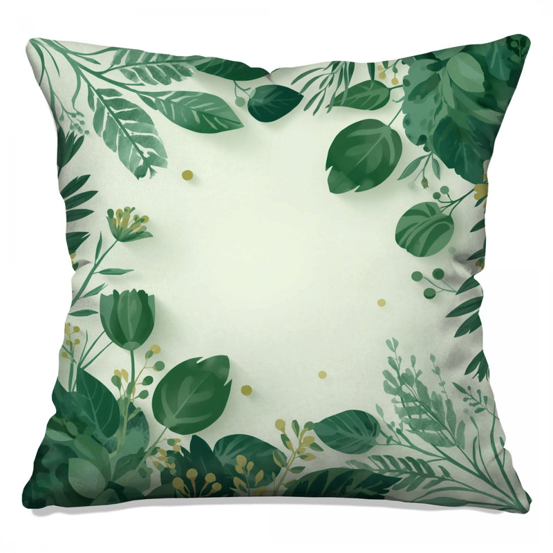 Coussins décoratifs Green Leafy Border, 20 x 20 inches