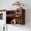 Armoire de rangement murale en bois massif brun de style moderne Mid-Century 19,69 po, tablette de rangement murale multicouche