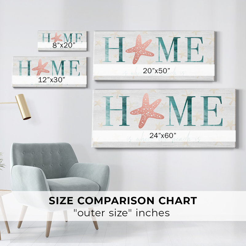 Toile tendue Home Beach-Gallery, H 12 po x l 30 po x P 1,5 po