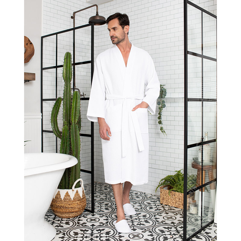 Peignoir gaufré LOTUS LINEN, TTTG, Blanc