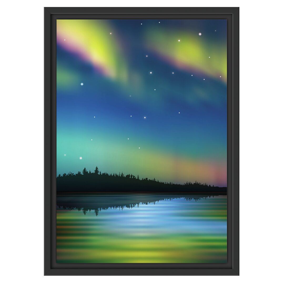 Gerahmtes Wandbild Polarlichter in Alaska