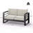 Outdoor Patio Loveseat, Bay MP1 Black Finish With Beige Cushion