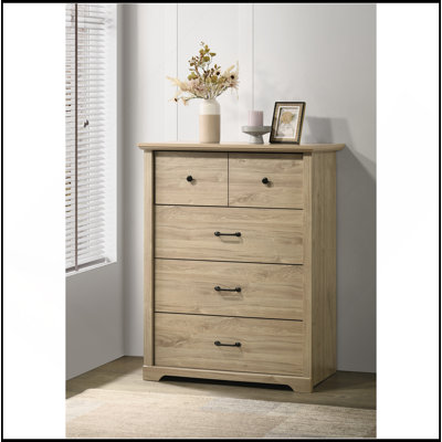 Commode 4 tiroirs avec poignées noires Elara