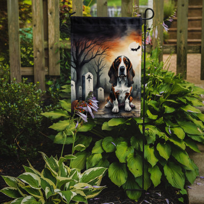 Drapeau de jardin d'Halloween Basset Hound Spooky