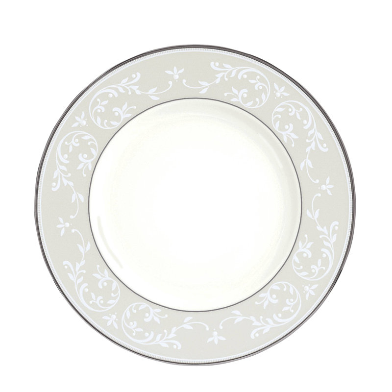 Assiette à salade en porcelaine os 8 "Opal Innocence, Blanc cassé