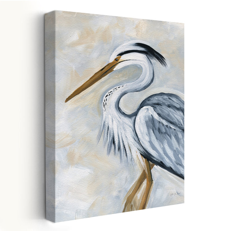 Beachy And Nautical Heron, 36" H x 24" W