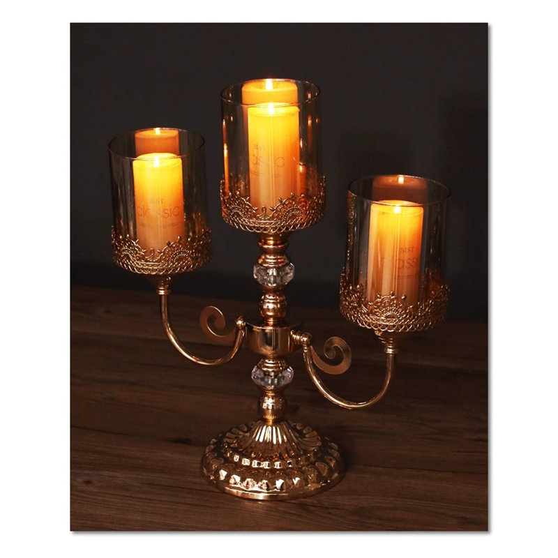 16.14'' H Metal Tabletop Candlestick