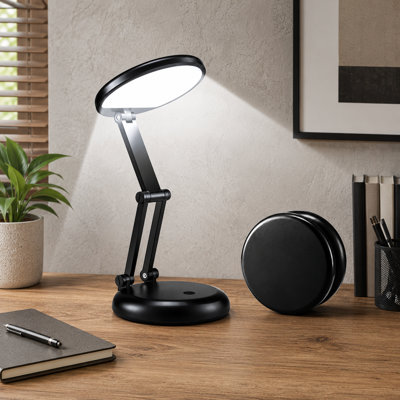 Foldable Cordless Desk Lamp with 3600mAh Rechargeable Battery, 10 Brightness Levels, Memory and Up to 200 Hours of Runtime