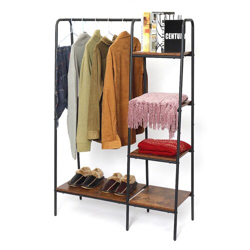 GREENSTELL Clothes Rack with Shelves, 39 Inch Garment Rack, 400lb Load  Capacity, Sturdy Clothing Rack for Hanging Clothes, with Double Rods Large