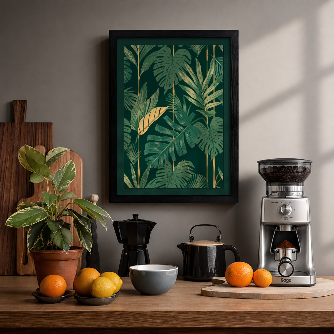 Tropical Foliage Study Botanical - Framed Print