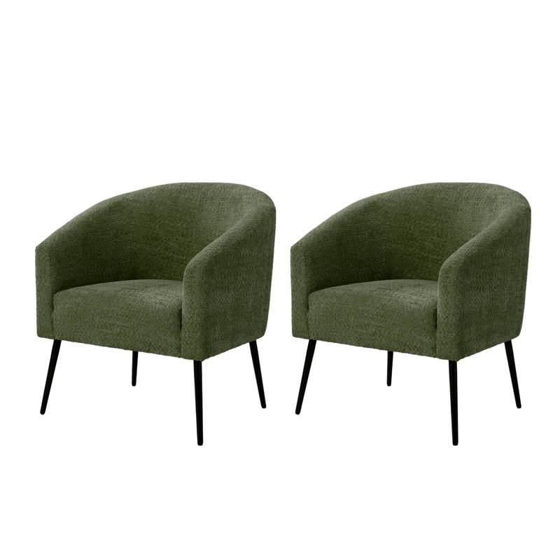 Chaise avec accoudoirs modernes 27,5 po Cadie, Forest Green  Chenille