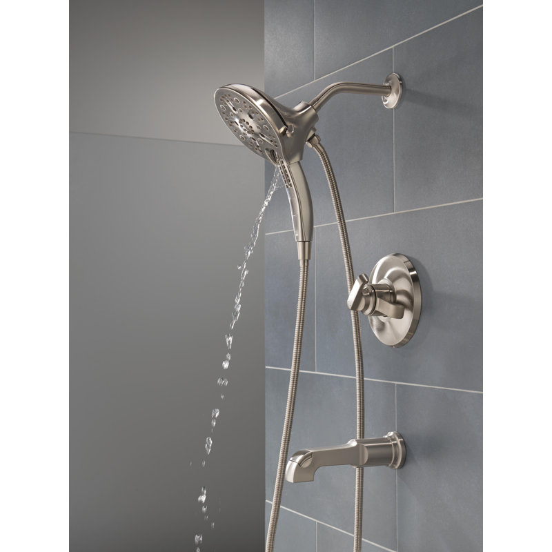Tetra 17 Series Dual-Function Bathtub Faucet Trim, In2ition Shower Head with Handheld Spray Trim Kit, Stainless Steel