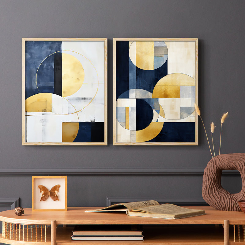 ABSTRACT Series DLVIII - Impression encadrée de qualité supérieure - prête à être accrochée - aucun clou requis - aucun clou requis