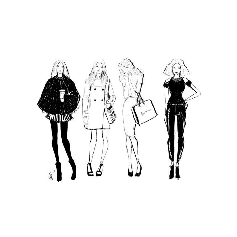 New York Girls - Wrapped Canvas Print, 45.72cm H x 45.72cm W x 1.9cm D