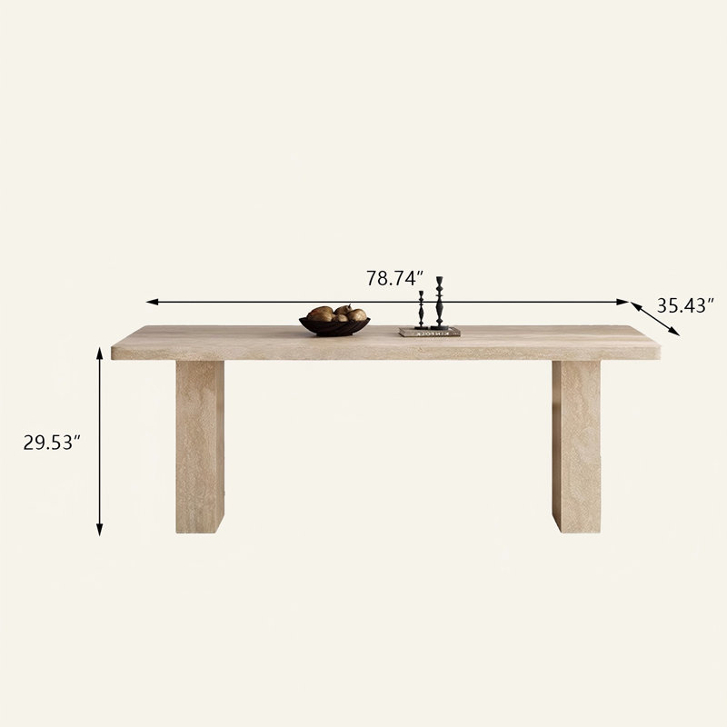 Table de salle à manger Sintered Stone, H 29,53 po x L 78,74 po x l 35,43 po