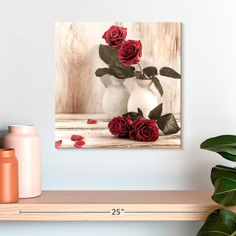 Vase de roses Harnek, H 16 po x l 16 po