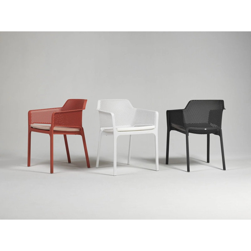 Net Outdoor Dining Armchair, White
