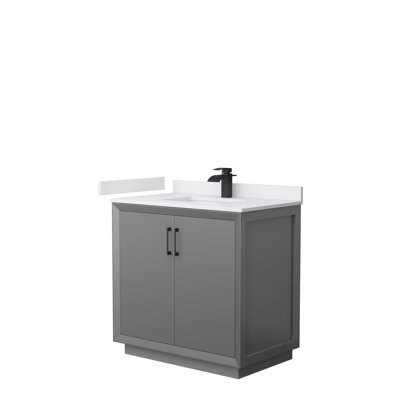 36'' Single Bathroom Vanity with Cultured Marble Top