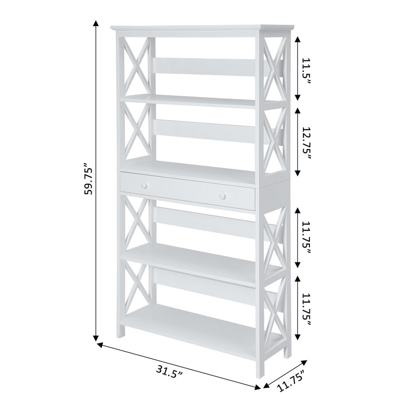 Bibliothèque de rangement avec tiroir Oakden, Blanc