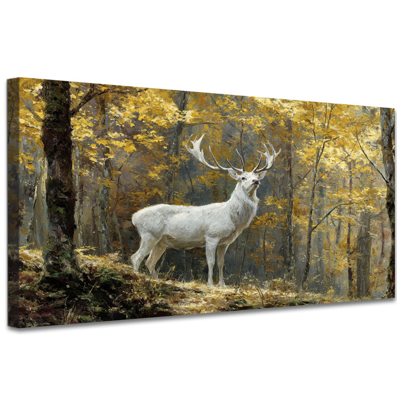 Art mural sur toile Fall Deer, H 12 po x l 24 po