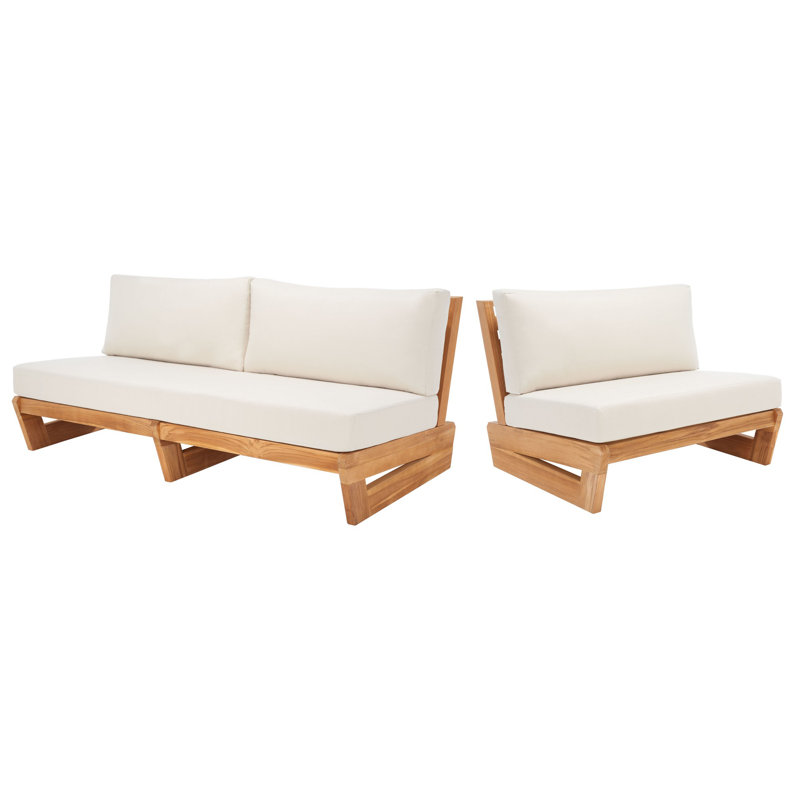Brazilian Teak Patio Chair, Beige