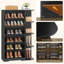 Armoire à chaussures en bois à 7 niveaux avec rangement ouvert, organisateur de chaussures multifonctionnel avec tablettes réglables pour le vestibule et le placard, noir