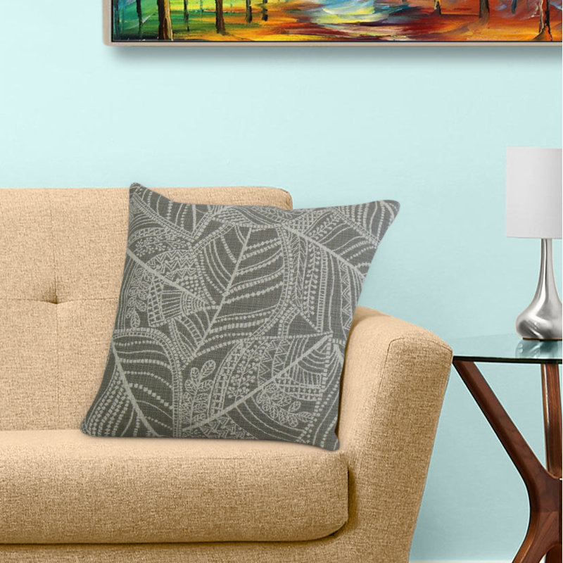 Coussin Zandophen, 24 po x 24 po, Coussin décoratif, Gris