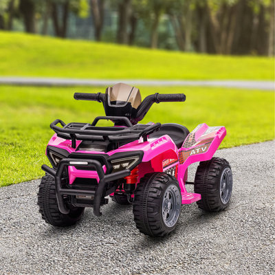 Aosom Kids ATV Four Wheeler  Ride On Car, Motorized Quad, 6V Battery Powered Electric Quad With Songs For 18-36 Months