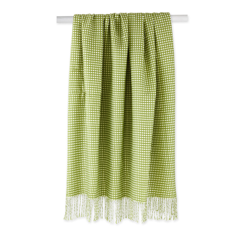 WAFFLE KNIT THROW Waffle Throw Blanket, Green