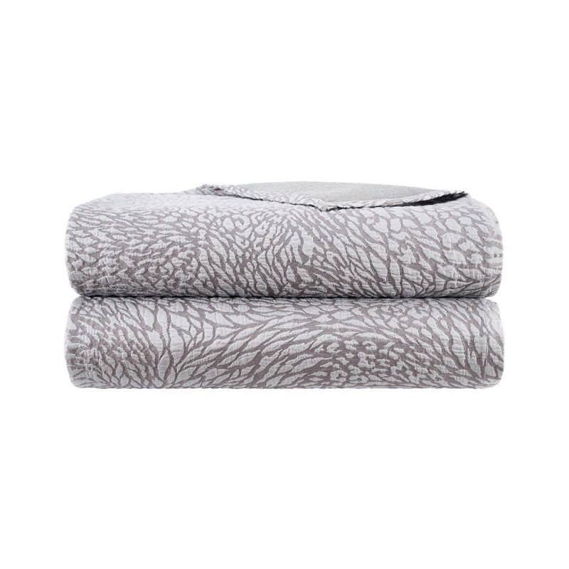 Souvenir Percale Coverlet, King Coverlet, White