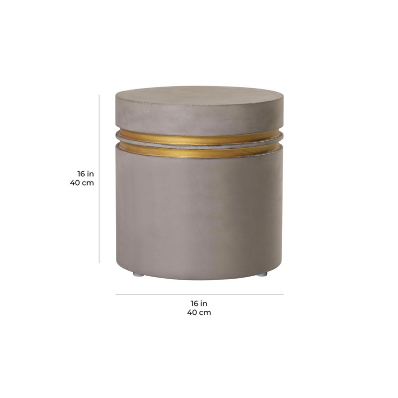 Perpetual Outdoor Round Side Table, Slate Gray, 16''