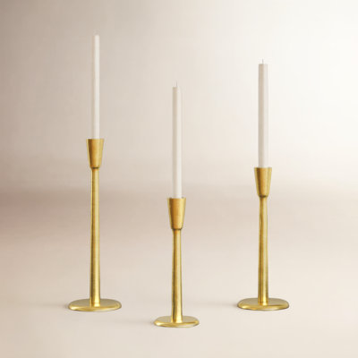 3-Piece Aluminum Candlestick Set