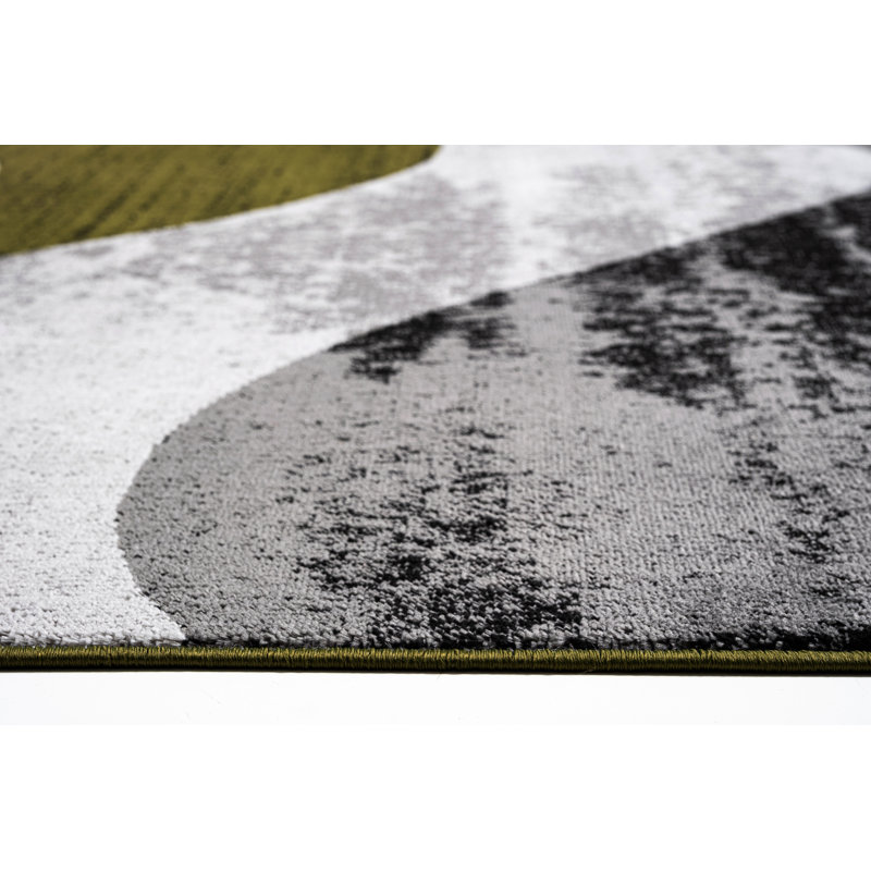 Abstract Area Rug, Rectangle 200 x 290 cm, Green