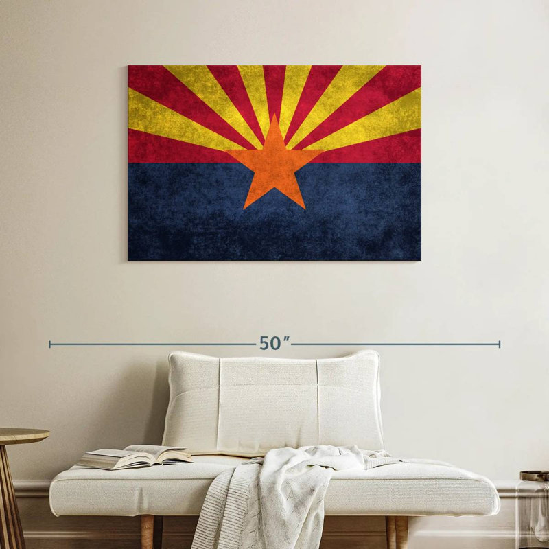 Borges, grunge, drapeau de l'Arizona, H 26 po x l 39 po
