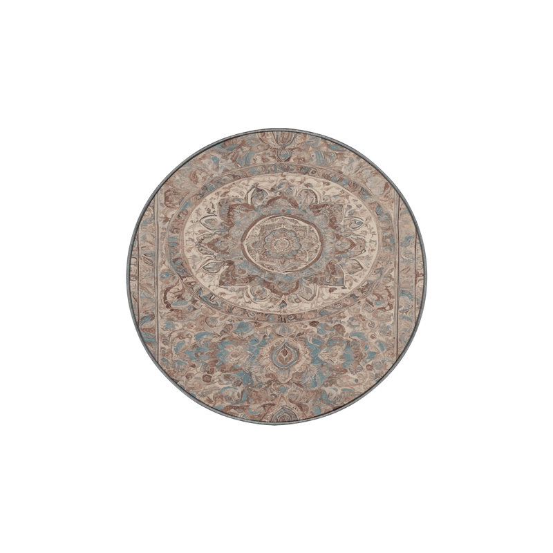 Tapis gris lavable à la machine GSIX03714, Rond 4 pi
