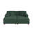 4-Piece Upholstered Hunter Green Corduroy Modular Sectional Sleeper Sofa Set With Armchairs & Removable Ottomans-2132590701