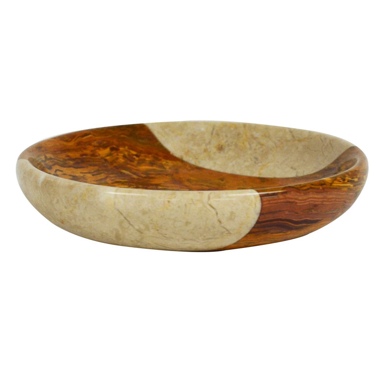 Porte-savon en marbre poli Abbiegale, Sable du désert / Ambre