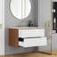 Meuble-lavabo mural 32 po avec lavabo en céramique et tiroirs doubles à fermeture en douceur