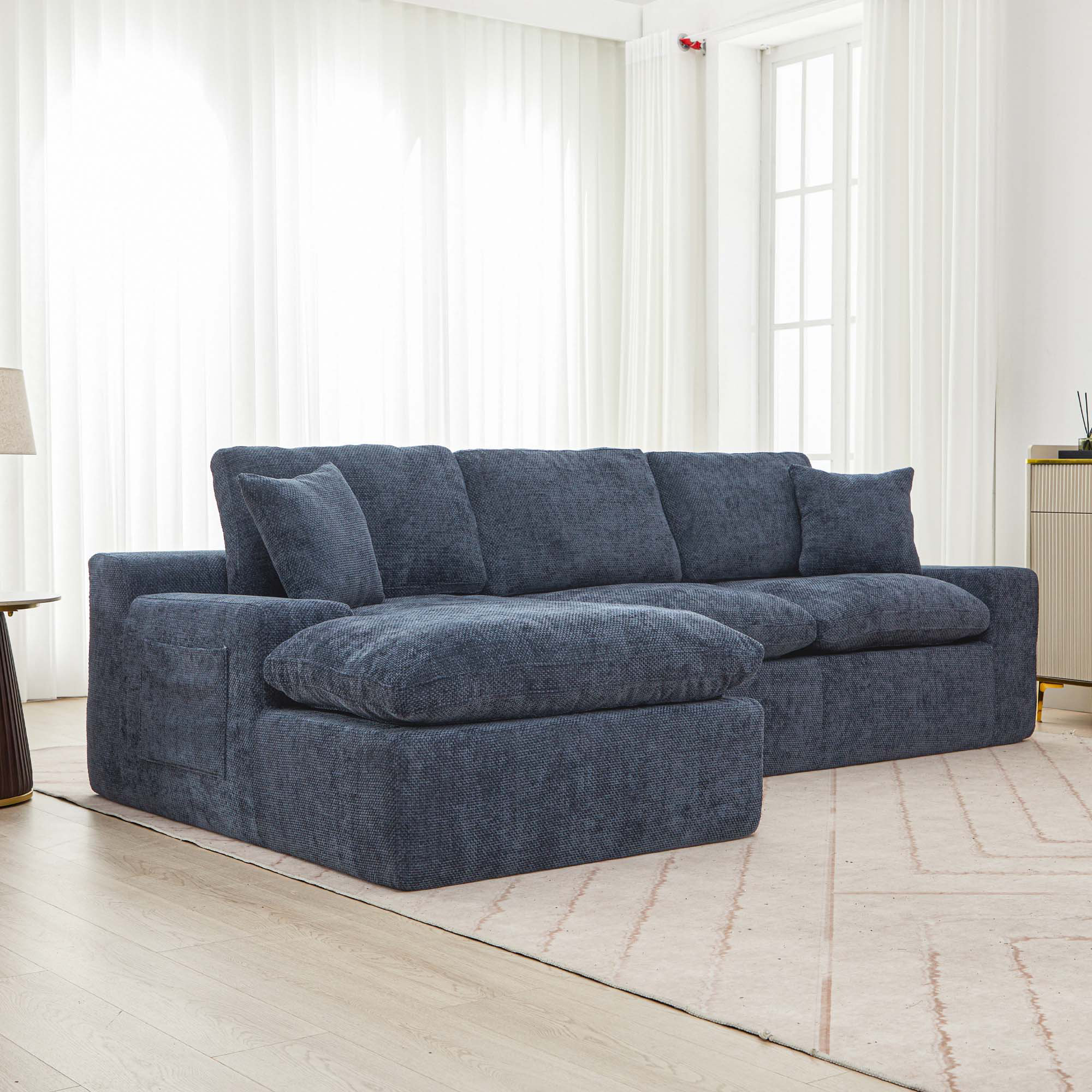Latitude Run® Cloud Sectional Sofa 107.9" Upholstered Sofa Couch with ...
