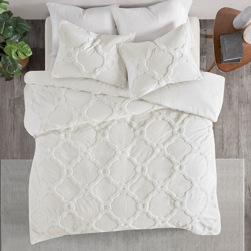 Très grand / chenille de coton très grand. Motif géométrique. Remplir. 2 taies décoratives assorties. . Rembourrage toutes saisons lavable et lavable. Laver à la machine
