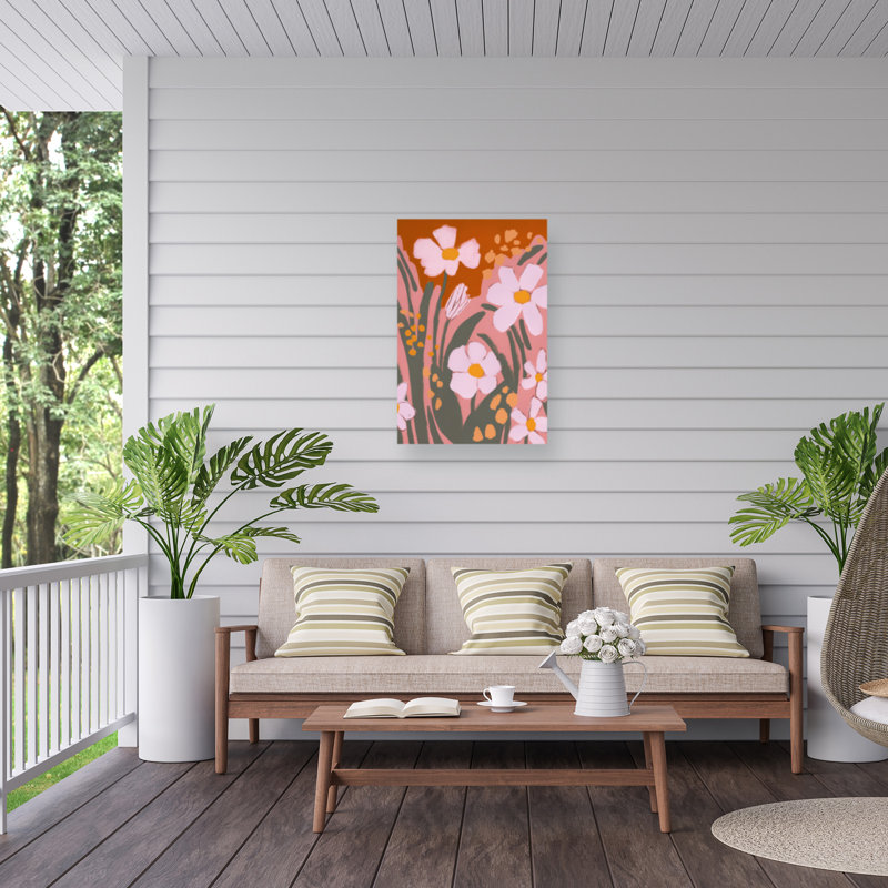 Treechild  Pastel Flower Impressions No 8 Outdoor  Canvas, H 12 po x l 19 po