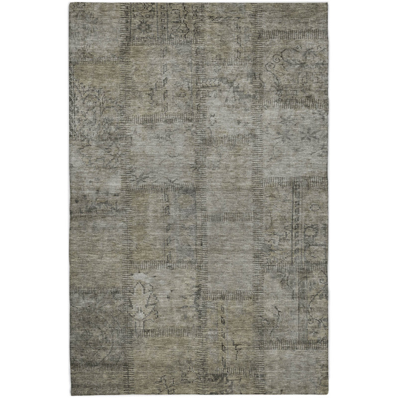 Tapis à poil long de qualité supérieure lavable à la machine ADS685, Taupe, 10 pi x 14 pi