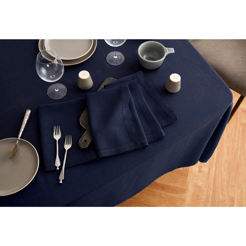 Sonoma - 100% Pure Linen Tablecloth (Prewashed), Indigo Navy, 90" x 70"