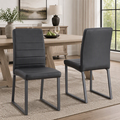 2-Pack - Premium PU office/dining chairs with high-density foam, sturdy iron legs (spray paint), multiple colors. Easy assembly