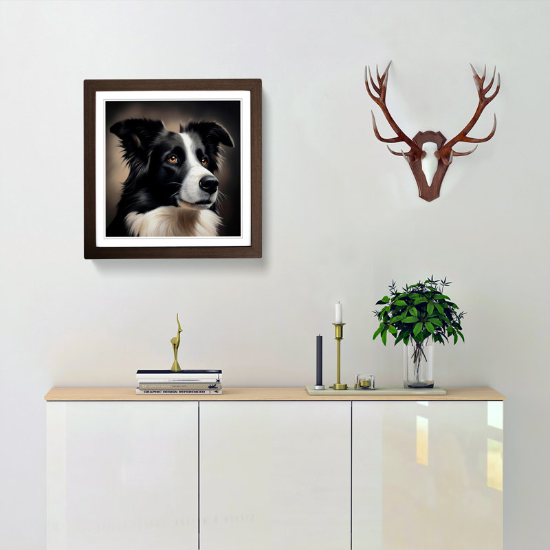 Single Picture Frame Print on Wood, Walnut