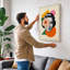 Portrait in Geometry Eclectic - Wrapped Canvas-1267209926-1267209925