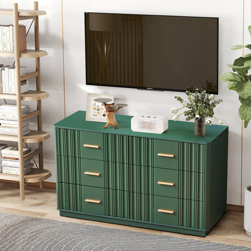 Commode double avec 6 tiroirs, Vert
